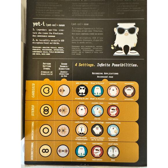 NEW Blue Yeti Blackout Microphone USB Game Streaming Mic Logitech Open Box - Picture 3 of 12